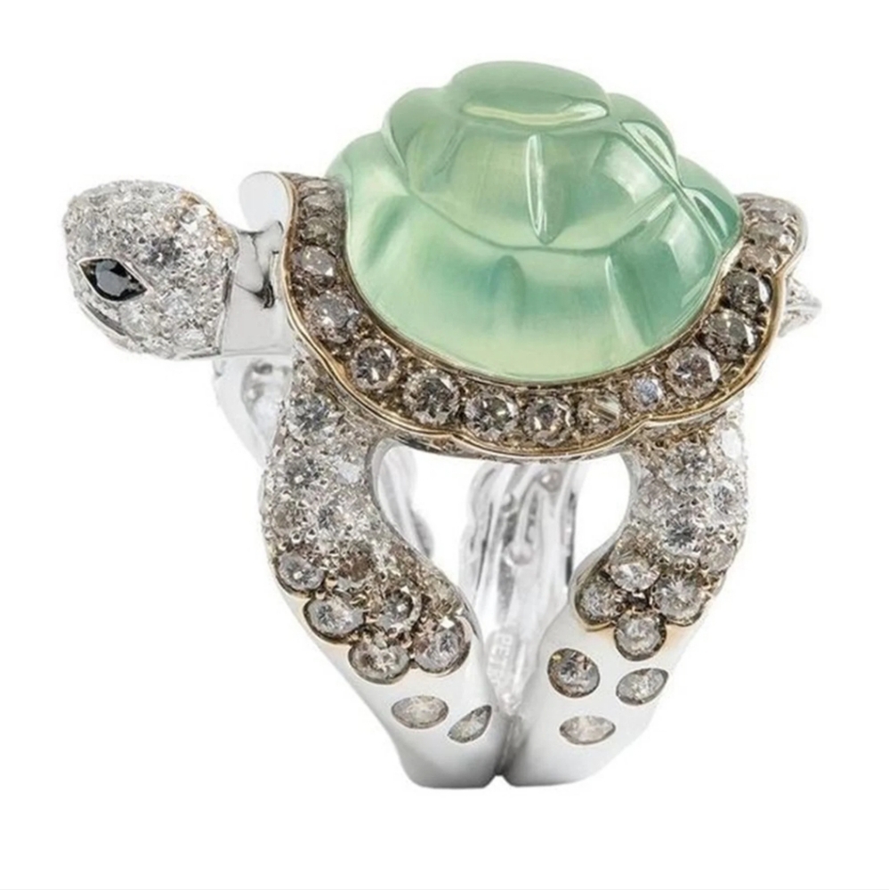 Alloy Turtle Diamond Ring.. Size 5